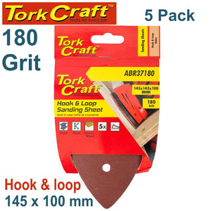 SANDING TRI - 180 GRIT 145 X 145 X 100MM 5/PACK FOR TCMS HOOK AND LOOP