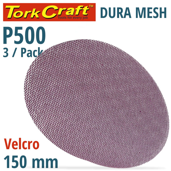 DURA MESH ABR.DISC 150MM HOOK AND LOOP 500GRIT 3PC FOR SANDER POLISHER