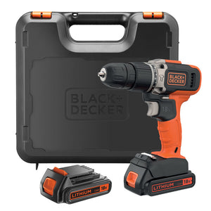 BLACK & DECKER 18V Cordless 2 Speed Hammer Drill  &  2 Batteries  &  Kitbox