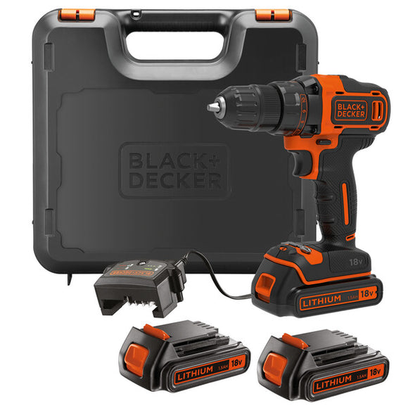 Black & Decker 18V 2 Gear Drill driver + 200mA charger + 1 batt| BDCDD186-QW