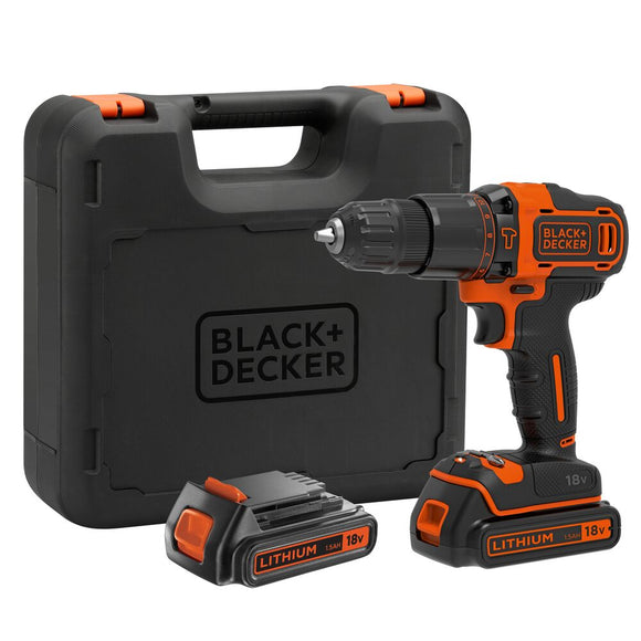 Black & Decker 18V 1.5Ah Hammer drill 2 battery kitbox | BDCHD18KB-QW