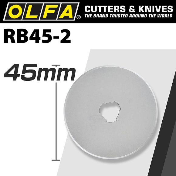 OLFA BLADES ROTARY RB45-2 2/PACK 45MM