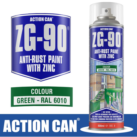 ZG-90 GREEN 500ML ANTI RUST SPRAY COLD ZINC GALVANISING RAPID DRY