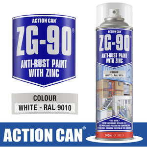 ZG-90 WHITE 500ML WHITE GALVANISING ZINC PAINT SPRAY COLD RAPID DRY