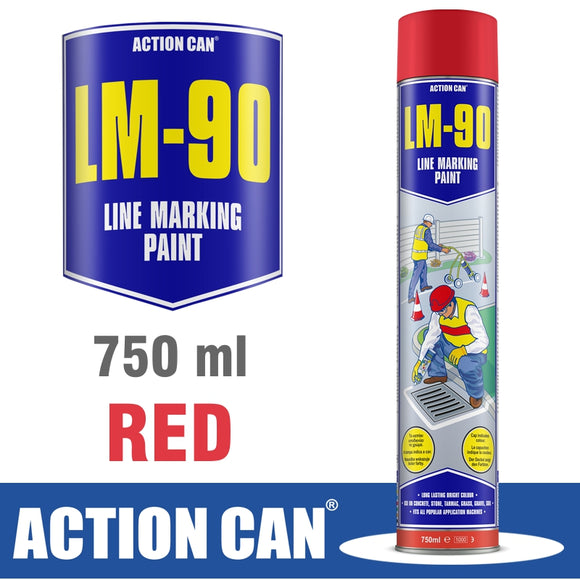 LM-90 RED 750ML LINE MARKING PAINT