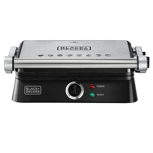 BLACK & DECKER 1400W Electric Contact Grill with Full Flat Grill for Barbecue - CG1400-B5