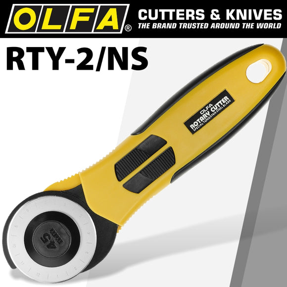 OLFA ROTARY CUTTER 45MM BLADE C/W SAFETY SLIDE