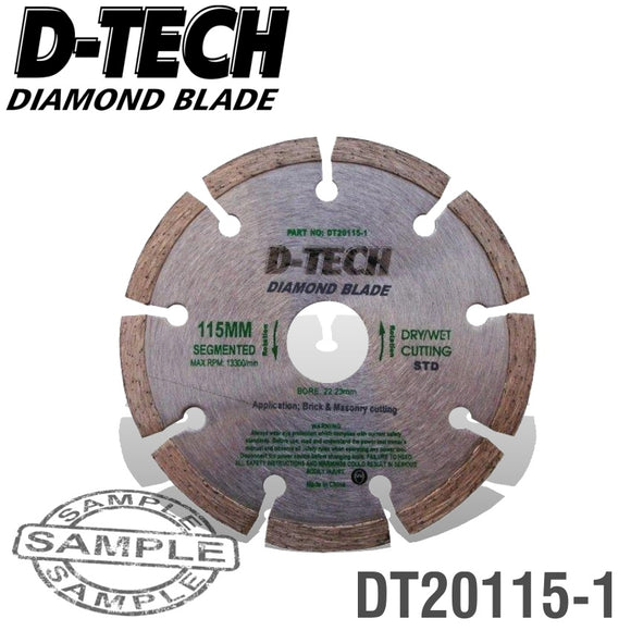 DIAMOND BLADE SEGMENTED STD. 115 X 22.23MM