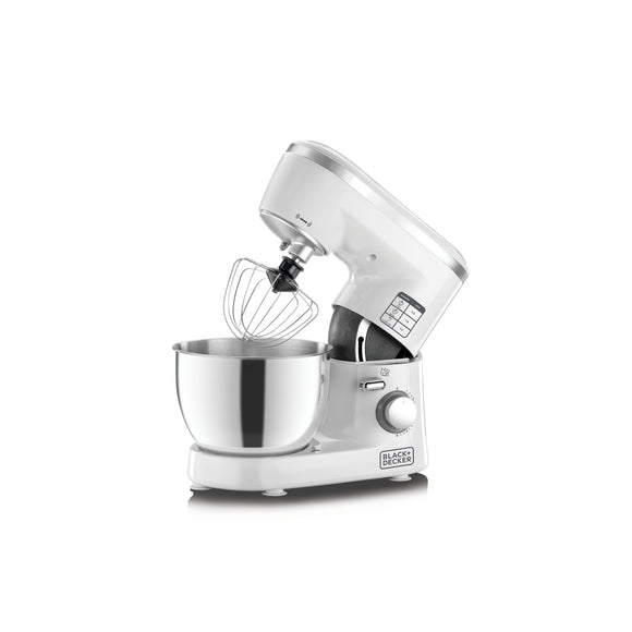 Black & Decker 1000W 6 Speed Stand Mixer with Stainless Steel Bowl