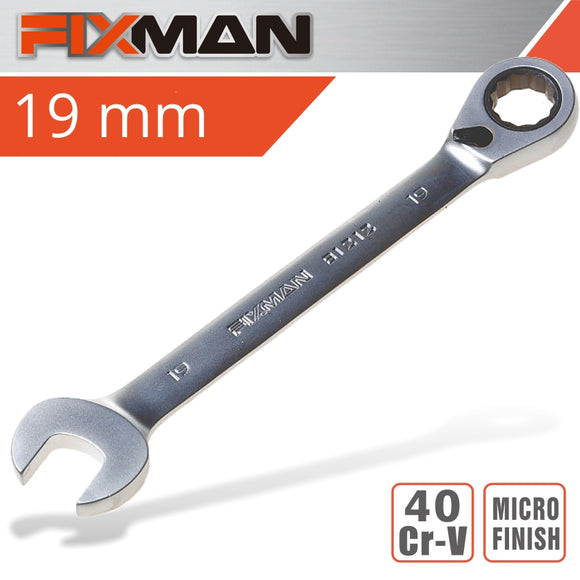 FIXMAN REVERSIBLE COMBINATION RATCHETING WRENCH 19MM