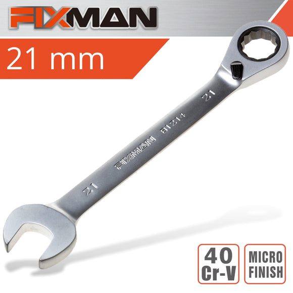 FIXMAN REVERSIBLE COMBINATION RATCHETING WRENCH 21MM