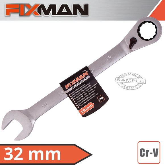 FIXMAN REVERSIBLE COMBINATION RATCHETING WRENCH 32MM