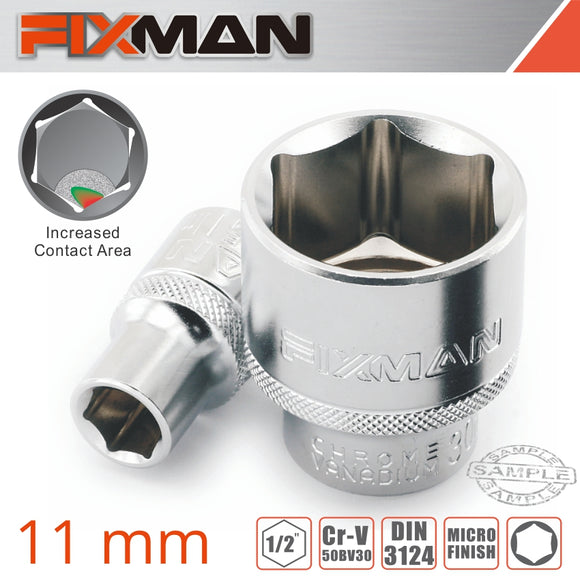 FIXMAN 1/2' DRIVE HEX SOCKET 11MM X 21.8MM