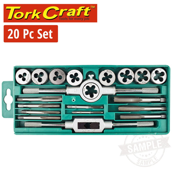 TAP & DIE SET 20PCE IN PLASTIC CASE