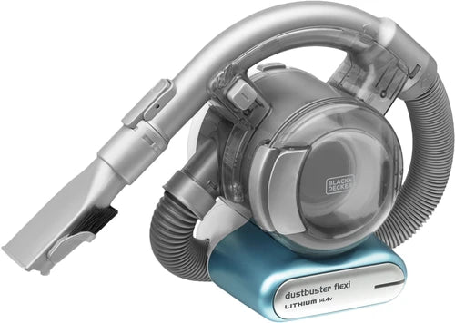 Black & Decker - 14.4V 1.5Ah Li-Ion Flexi Auto Dustbuster Handheld Cordless Vacuum with Pet Tool for Home & Car, Blue/Grey - PD1420LP