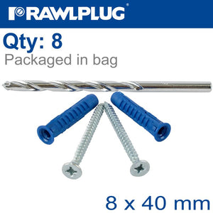 OUTSIDE LIGHT KIT 4ALL-08X8-5.0X5MM SCREWS WITH 8MM DRILL BIT