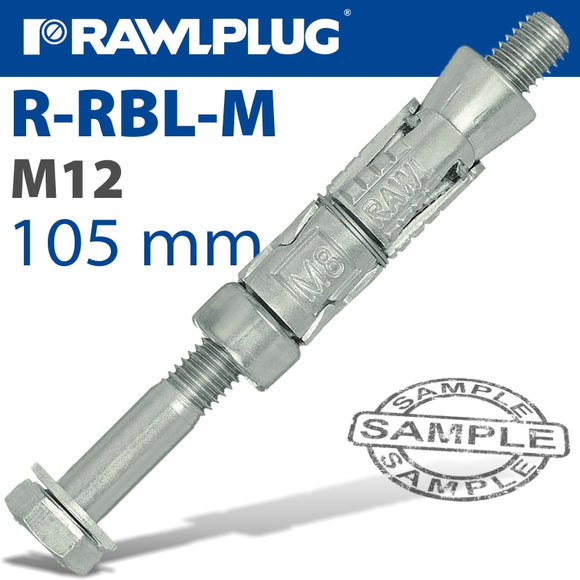 RAWLBOLT M12X105X25MM X25-BOX (20MM HOLE)