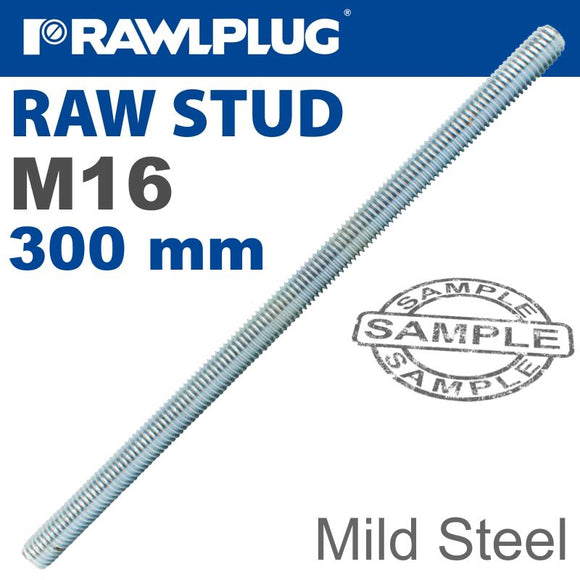MILD STEEL STUD M16-300MM