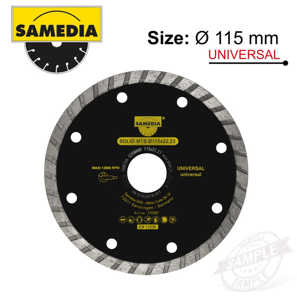 DIAMOND BLADE 115MM X 22.23 SEGMENTED IND MULTI PURPOSE SOLID MTS
